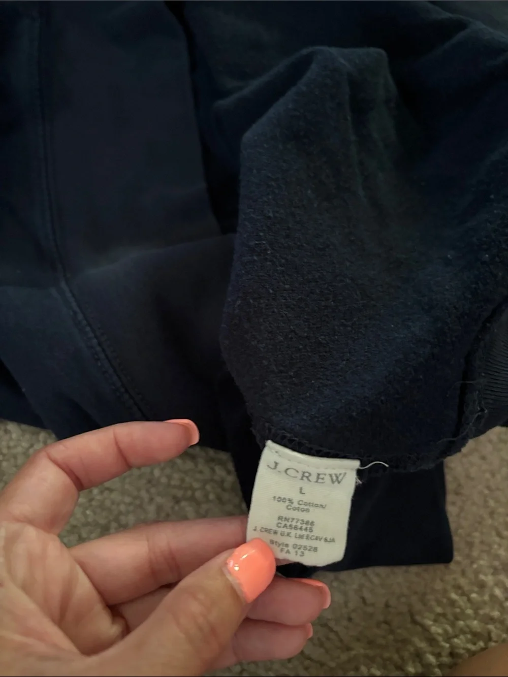 J. Crew Men's Cotton Navy Crewneck Sweater size large